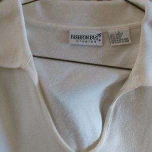 FASHION BUG STRETCH  V NECK PULLOVER LARGE JERSEY STYLE TOP